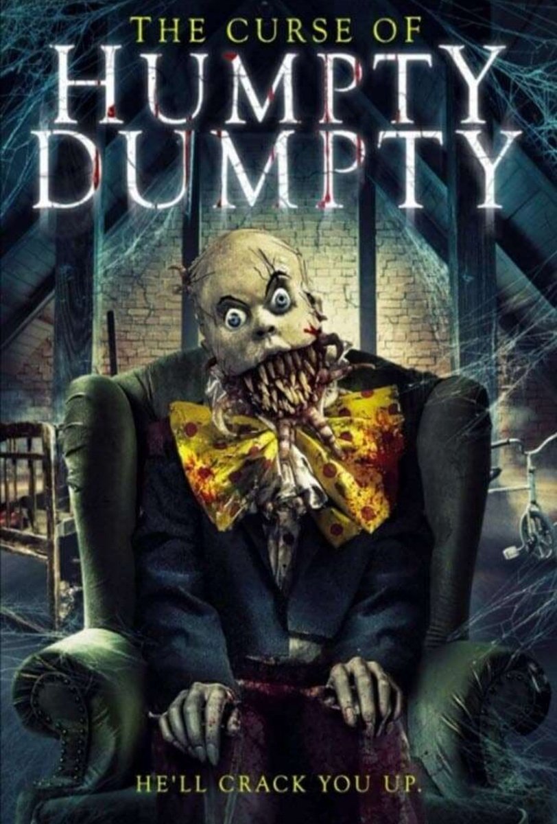 The #shitbinge continues! #NowWatching The Curse of Humpty Dumpty (2021). Here we go!
#jaggededge #horror