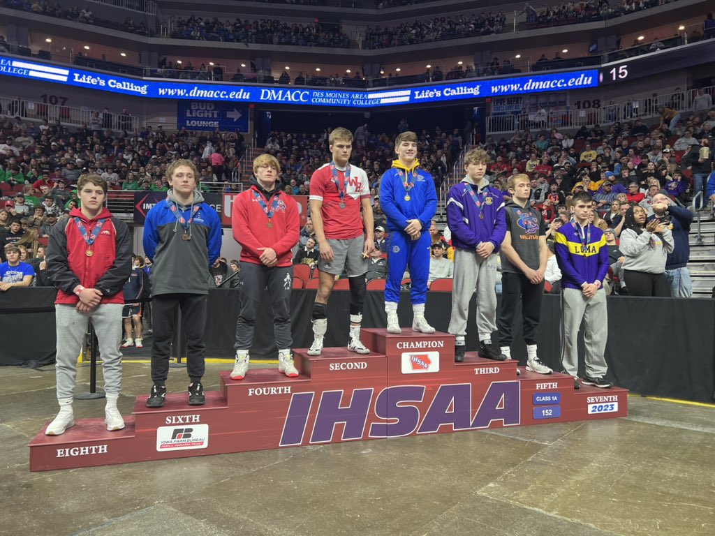 IAwrestle's tweet image. 2023 IHSAA 1A 152 State Place-winners #iahswr #State23