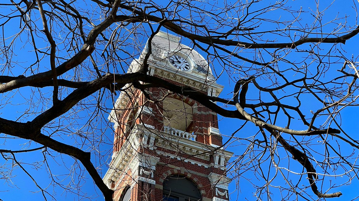 ScottDimmich's tweet photo. PHOTO OF THE NIGHT: Campbell County Courthouse through the trees. Taken this morning.

#campbellcounty #campbellcountycourthouse #courthouses https://t.co/o2f8AJG0up