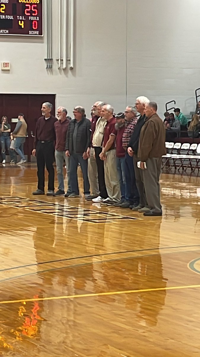 ‘72-‘73 men’s basketball was honored at tonight’s game. Conference champs back then, Hall of Famers forever! #RollOn #WeAreThreshers #BethelKS #ThresherAlumni