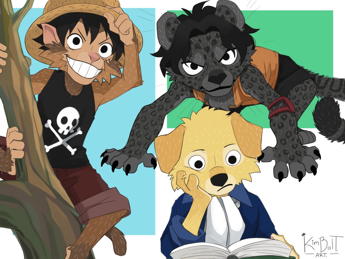 モンキー・D・ルフィ 「Ace, Sabo, and Luffy Minks/Furries editi」|KimboltarTのイラスト