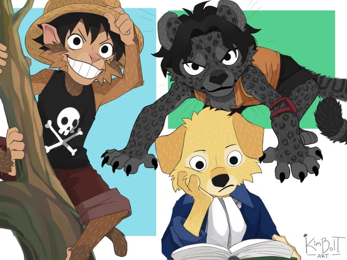 Ace, Sabo, and Luffy Minks/Furries edition. 