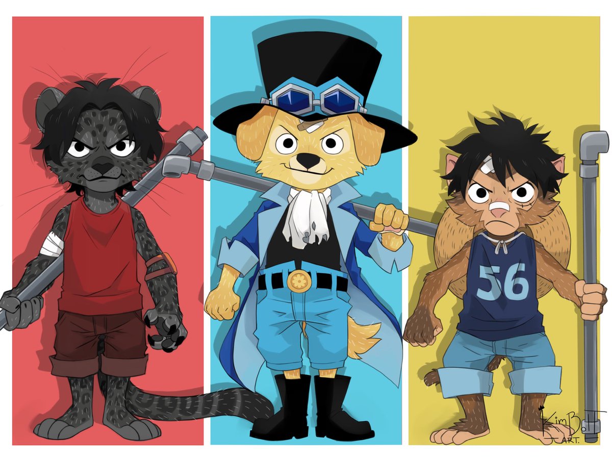 モンキー・D・ルフィ 「Ace, Sabo, and Luffy Minks/Furries editi」|KimboltarTのイラスト
