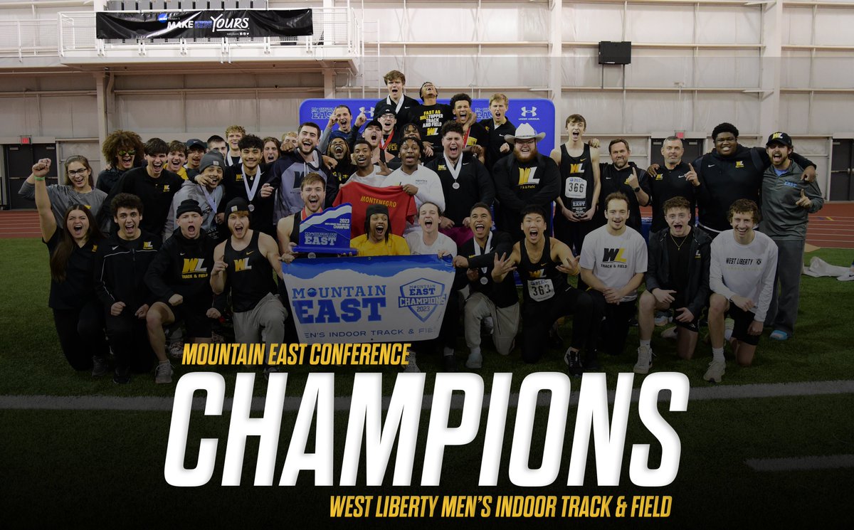 🏆  𝐌𝐄𝐂 𝐂𝐇𝐀𝐌𝐏𝐈𝐎𝐍𝐒 🏆

The Hilltoppers have won the 2023 <a href="/TheMountainEast/">Mountain East Conf.</a> Men's Indoor Track and Field Championships!

#GoWLU | <a href="/WLU_XCTF/">West Liberty XC | T&F</a>