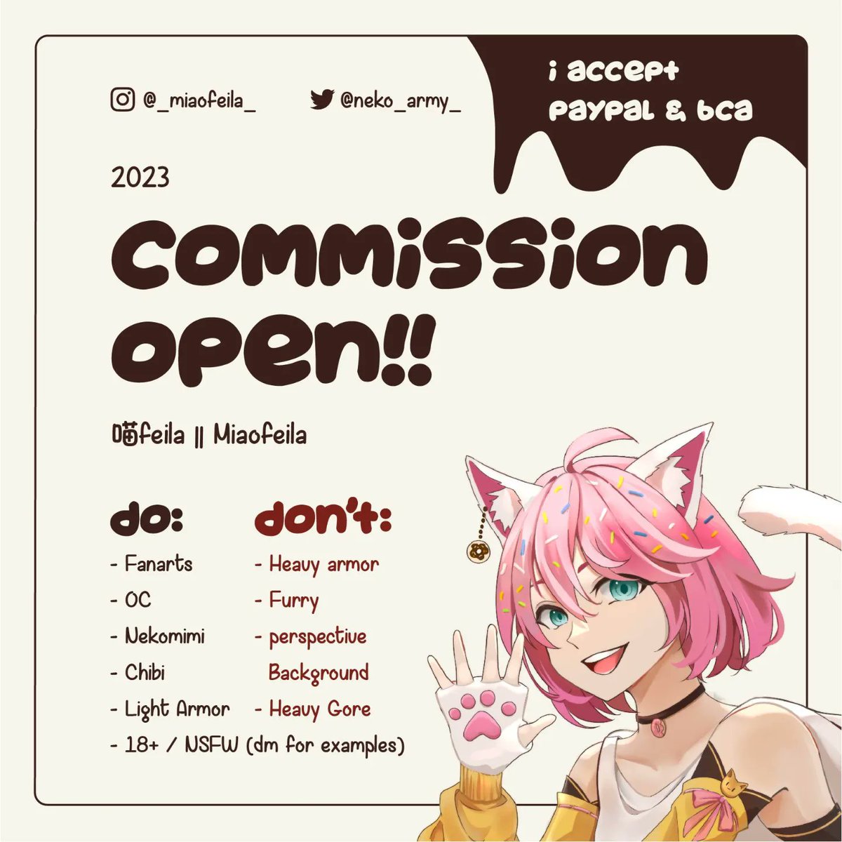 neko_army_'s tweet image. Hii! I'm opening another commission! The details are in the comment section, For more Information dm me directly💕

@cmsn_ART
@CmsnArtist_Id

 #opencommission #commission #commissions #oc #originalcharacter #commissionopen #artid #zonakaryaid #art #commissionsheet #commissionart