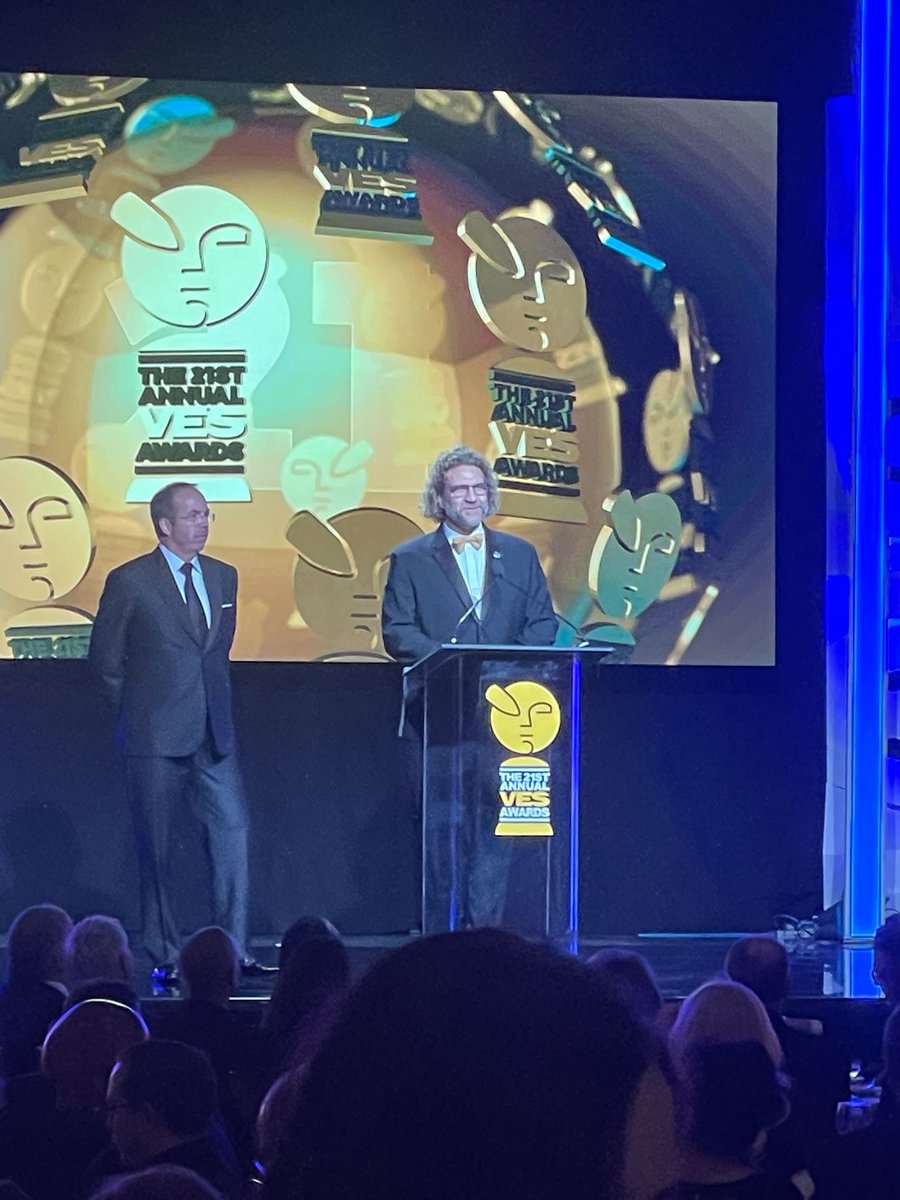 After 12+ yrs of work (with longtime help from Dave Gouge), I presented with my friend <a href="/StephenFMay/">Steve May</a> (who did a lot of work to make it happen) the very first VES Emerging Technology Award this week! Finally VFX technologists get recognized with and by their peers! <a href="/VFXSociety/">VisualEffectsSociety</a>