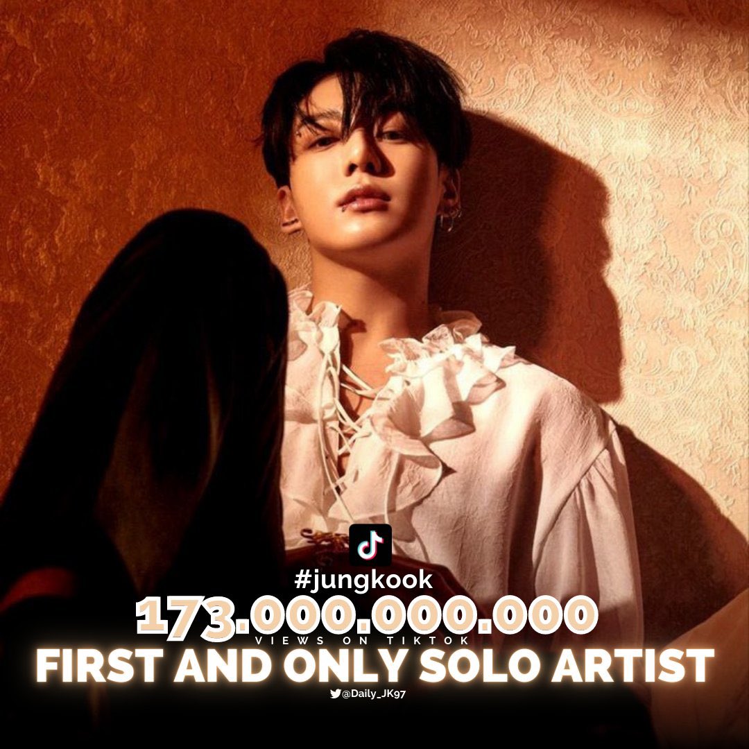 cataleya_jk01's tweet photo. [RECORD] JUNGKOOK becomes the FIRST and ONLY SOLO ARTIST in the world to surpassed 173 BILLION views on his individual hashtag on TikTok.

TIKTOK KING JUNGKOOK

#LeftandRight  #BestMusicVideo #iHeartAwards https://t.co/zC1al29SDg