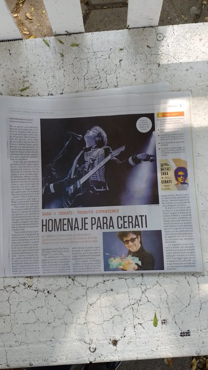 sandrapaolacoss's tweet photo. Gracias @Excelsior por tan increíble nota. #Soda #Cerati #Newspaper #Excelsior https://t.co/aInRKjQ1EA