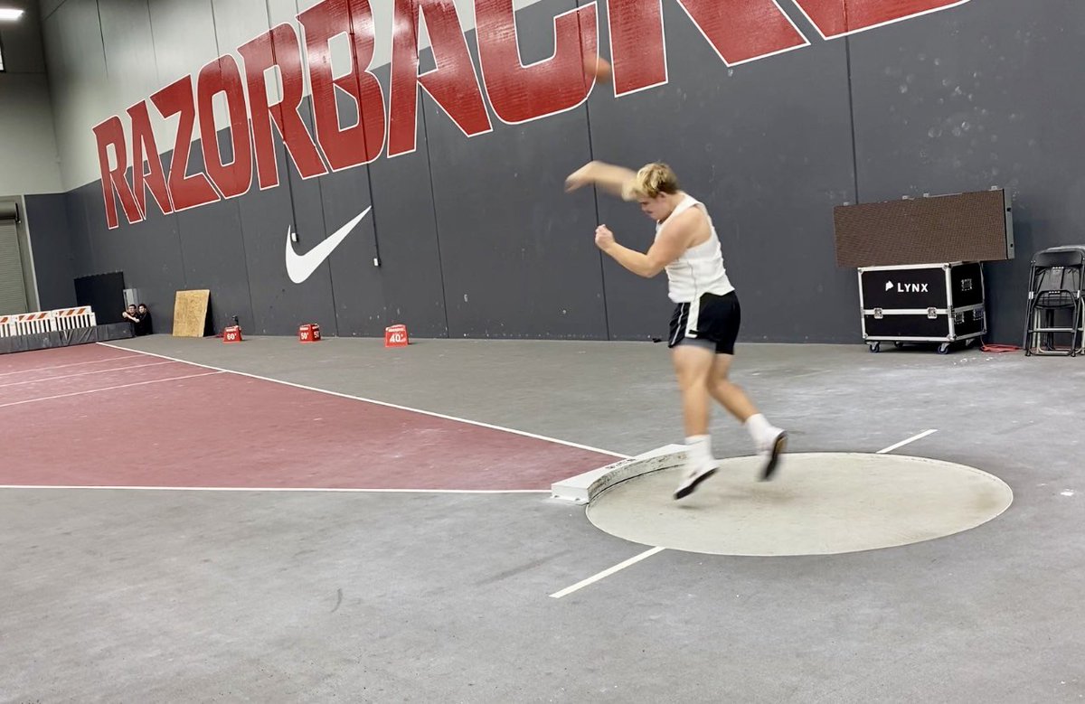 <a href="/MaxRM_03/">Max Meredith</a> defended his State Title this morning at the Arkansas Indoor State Track Meet. 2-A1 Shot Put Champion! #3XStateChamp @GHSPirateFball <a href="/GR8Day2BaPirate/">Greenland School District</a> <a href="/GreenlandHS/">Greenland HS</a> <a href="/NWAChip/">CHIP SOUZA | Hawgs Sports Network</a> <a href="/nwarick/">Rick Fires</a> <a href="/NWAHenry/">Henry Apple</a> <a href="/ReportVarsity/">The Varsity Report-NWA</a> <a href="/Coach__Gerber/">Daniel Gerber</a>