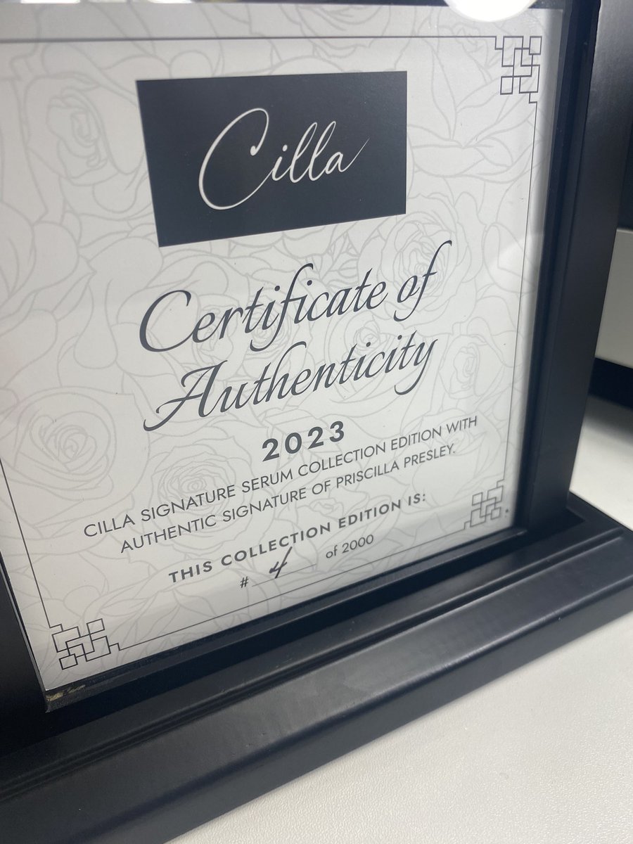 TCB_est_1995's tweet photo. Feeling over the moon to be able to have a signed bottle of @Cilla_Presley new beauty line #cilla it is hands down my new favorite skincare product, leaves my skin so soft &amp; the scent makes me feel like I’m in a spa w each use. Love it! Thank you priscilla ❤️ https://t.co/KGh6kbeIYz