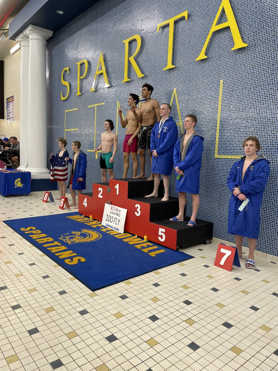 Wolv_CoachM's tweet photo. Jerrell Sackett takes the gold and breaks his own pool record in the 100 Fly at Section Finals. 
#wcsdletsgo #gold #poolrecord #sectionfinals https://t.co/Ooh92Wl2KH