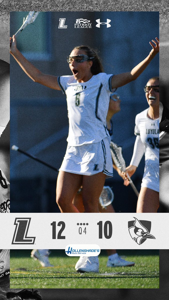 LoyolaWLax's tweet photo. HOUNDS WIN!

FINAL: @LoyolaHounds 12, Johns Hopkins 10

Wilson with 3 goals, 5 draw controls for the Greyhounds; Willis 1 goal, 3 assists; Boyle 2 goals, 2 assists; Detwiler 9 draw controls; Spence 6 saves.

Score presented by @hollenshades 

#gohounds | #patriotwlax | #ncaalax https://t.co/eTyS9PrFbt