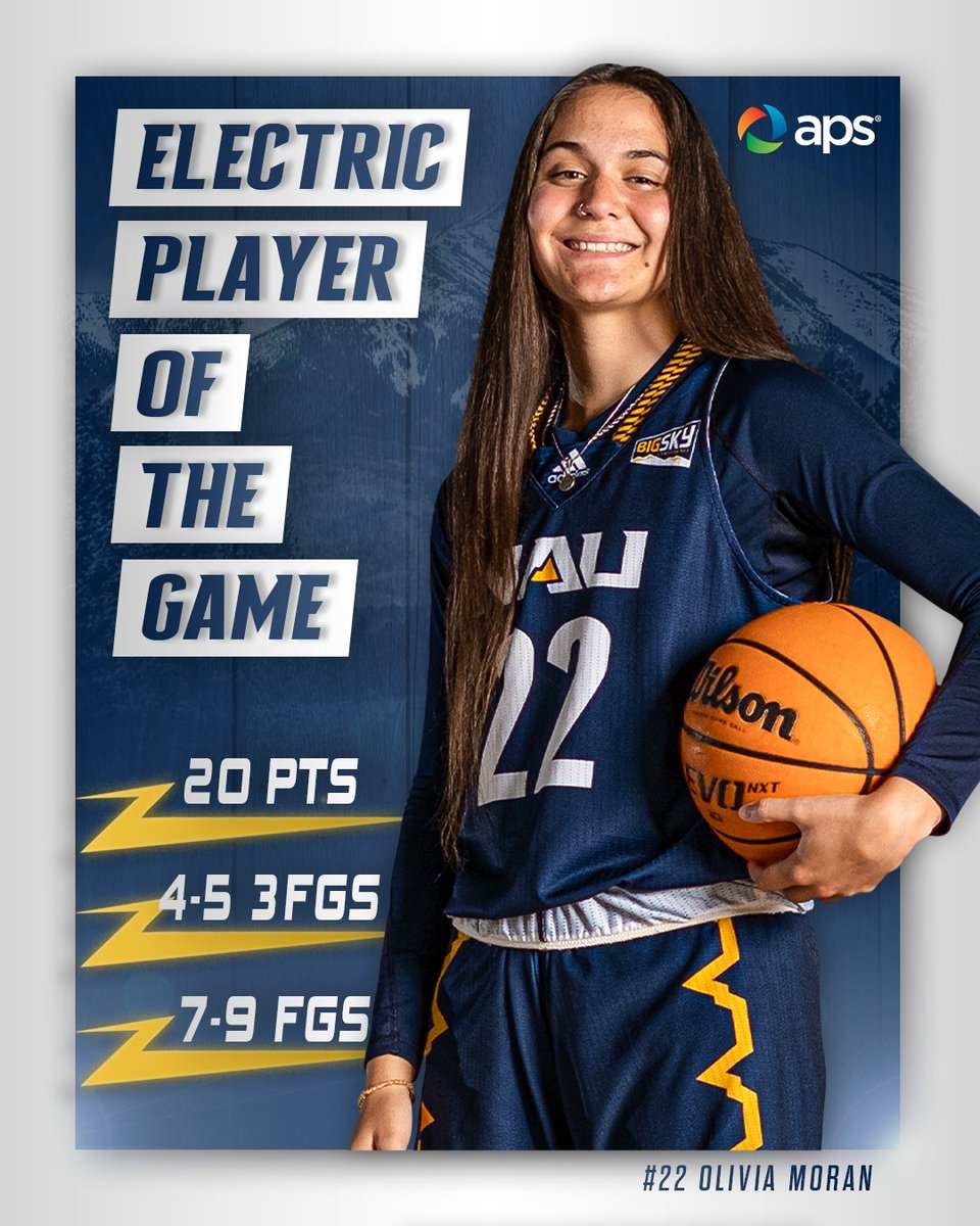 Olivia Moran was a force out there today, dropping a season-high 20 points to earn APS Electric Player of the Game!

#RaiseTheFlag | #BigSkyWBB