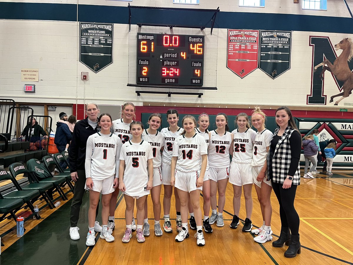 Opening round victory for the Lady Mustangs over Lowville 61-46. CeCe Powell &amp; Bella Mondello led the way for the Mustangs with 28 &amp; 26 points each. Next up- quarterfinals @ Mexico. 🏀🐎💚<a href="/blackwell_phil/">Phil Blackwell</a> <a href="/PatSpadafore/">Pat Spadafore</a> @MCSD_Mustangs