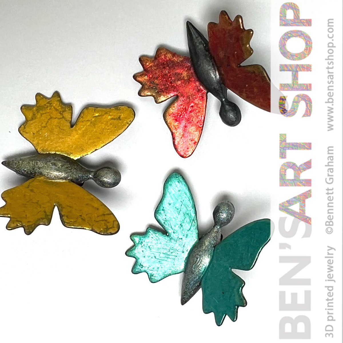 The swarm begins. Spring fever means the butterfly pins are coming to life at the Art Shop! #butterfly #butterflies🦋 #butterflyjewelry