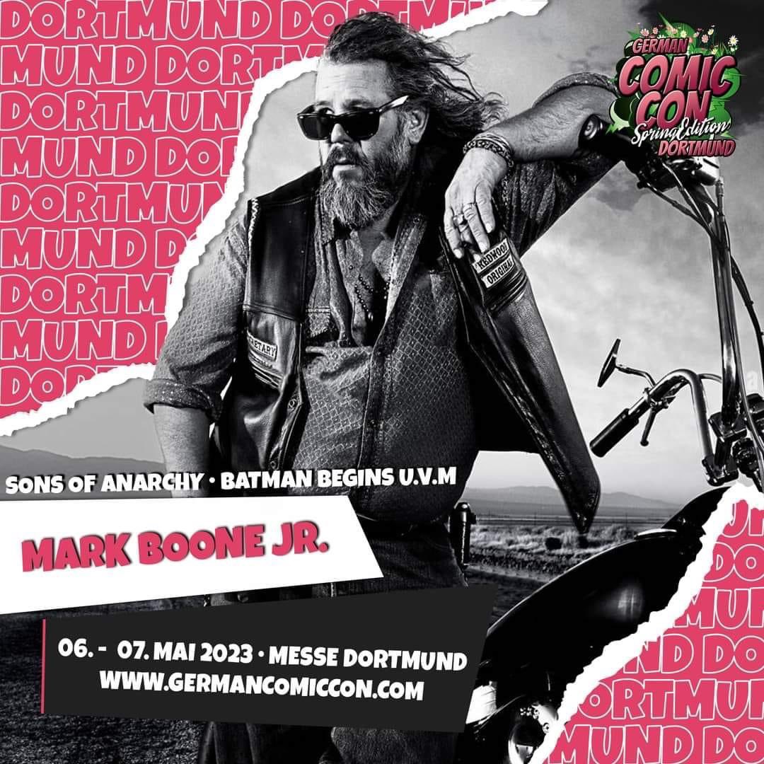 EuroConNet's tweet photo. GUEST ANNOUNCEMENT #GermanComicConDortmundSpring #CoolConventions #MarkBooneJr #SonsOfAnarchy #BatmanBegins
Dortmund, Germany
6 - 7 May 2023
https://t.co/NoP4qpBAOm https://t.co/cPL3fvYz27
