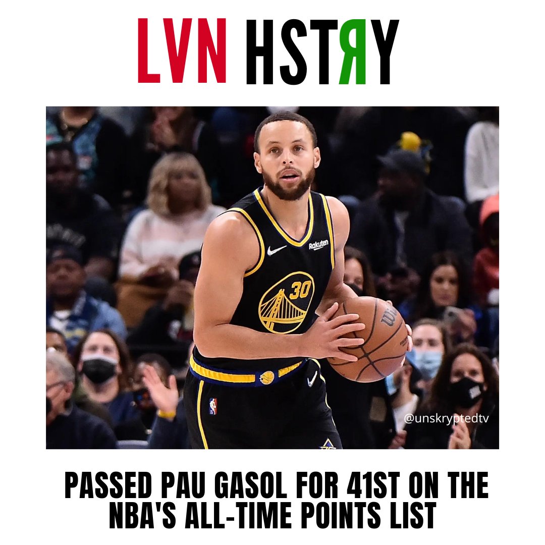 UnskryptedTV's tweet photo. Steph Curry never ceases to amaze! In Feb 2022, he broke records as the all-time leader for 3-pointers in an All-Star game. In Jan 2023, he made the 41st spot in NBA's all-time points list #WarriorNation #StephCurry #AllStarGame #lvnhstry #unskrypted #blackhistory https://t.co/p7qRmZglzA