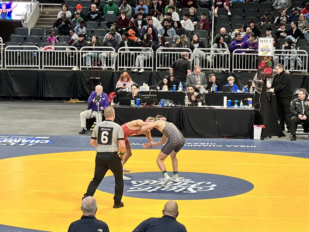WawaseeAthletic's tweet photo. IHSAA Wrestling State Finals Update:

Hunter Miller (152) finishes his season with a 6th place finish at the State Finals!
#IHSAAPodium
#WeAreWawasee https://t.co/wcy3G51OxK