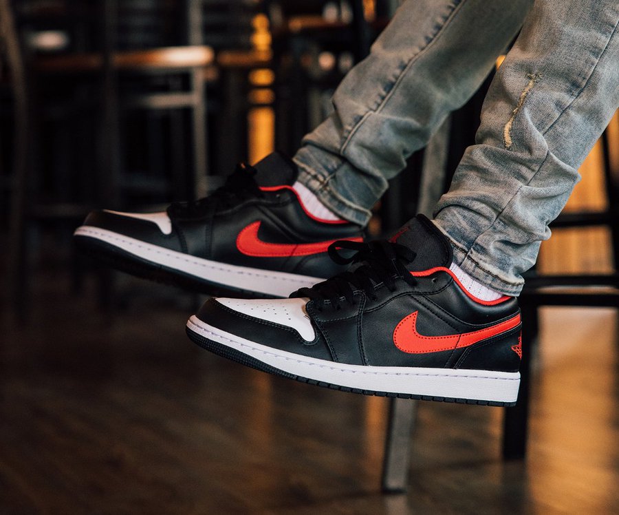 air jordan 1 low black and fire red