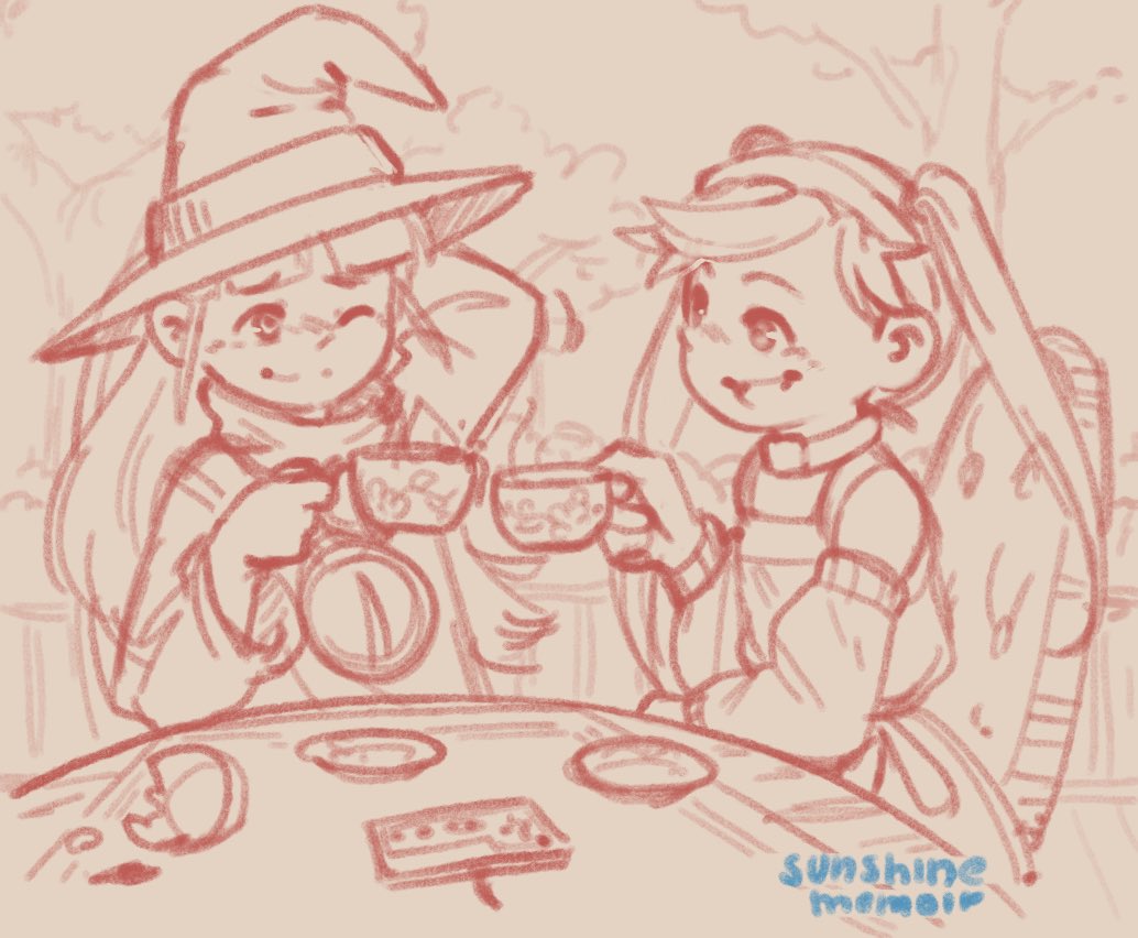 Quick doodle of RTA-chan and Plum sharing some tea!☕️

#ESAWinter23
#RTAinJapan