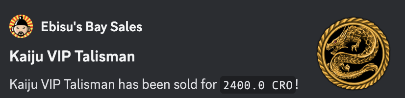 KAIJU_OF_CRONOS's tweet image. 🚨NEW #ATH Tally sale on @EbisusBay!
(Sharing #Madzilla ATH Sale)

🤫#KaijuFam knows something... 👀

⚠️Don't miss out #CROFam!!🦖⚡️🔥

💬JOIN: discord.gg/kaijuofcronos

#KaijuVIPTalisman #NFT #CRO #Cronos #KoC
