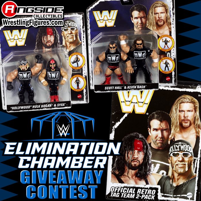 RingsideC's tweet image. 🔷 ELIMINATION CHAMBER GIVEAWAY CONTEST! 🔷

Enter our #WWEChamber Giveaway Contest for your chance to win an upcoming NWO Retro Ringside Exclusive 4-Pack featuring Hollywood Hulk Hogan, Syxx, Scott Hall &amp;amp; Kevin Nash! 🤘🏻

To enter:
- Must be following @ringsidec 
- Like &amp;amp; Retweet