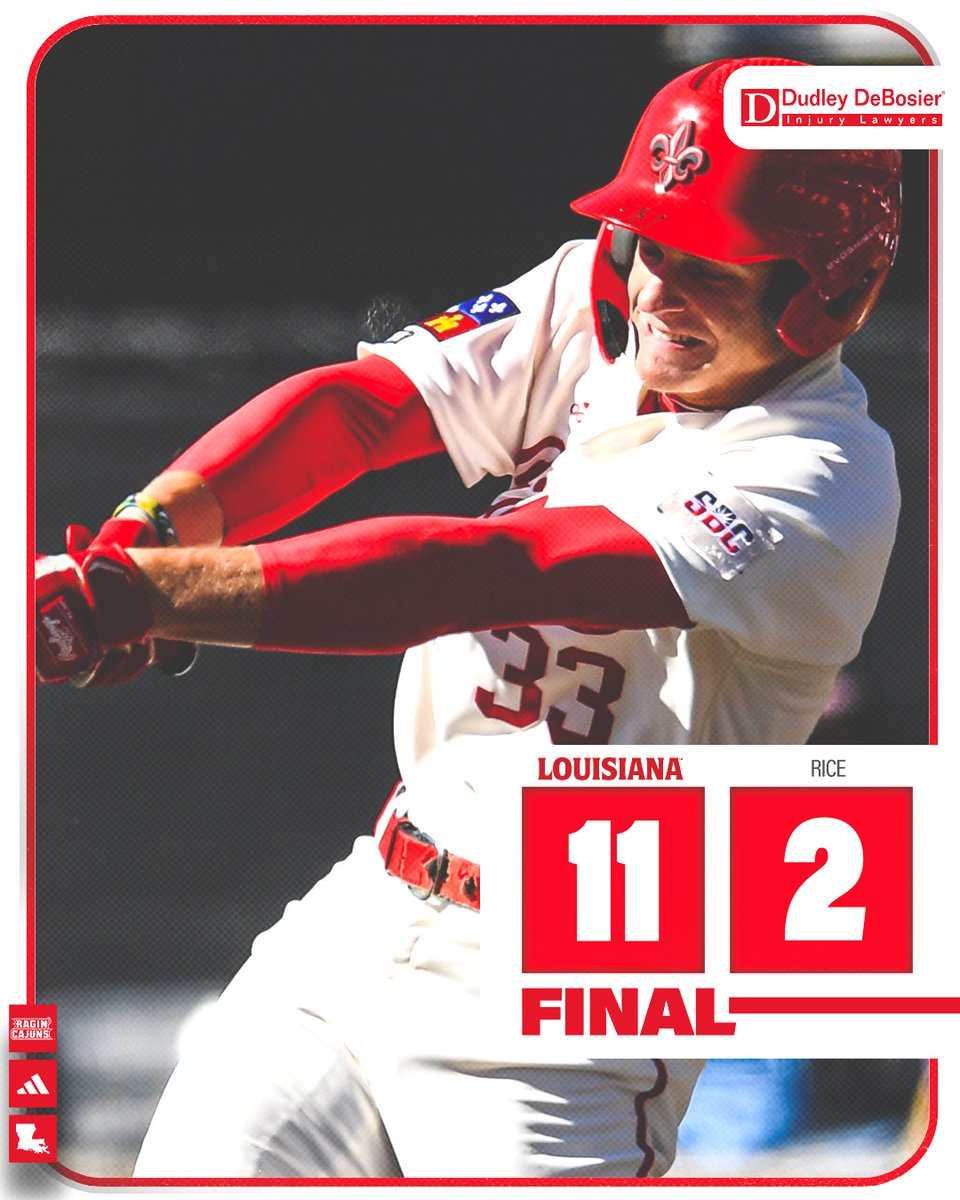 RaginCajunsBSB's tweet photo. 𝗦𝗲𝗿𝗶𝗲𝘀 𝗪𝗼𝗻!

#GeauxCajuns ⚜️ https://t.co/VeYBOyDahv