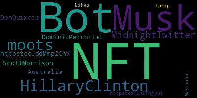 infokalyptisch's tweet photo. Trending in my timeline now:  #NFT (3)  #Bot (2)  #Musk (2)  #HillaryClinton (1)  #http (1)  #moots (1)  #MidnightTwitter (1)  #httpstcoJddMmp2CnV (1) https://t.co/9BgBWOdd6x