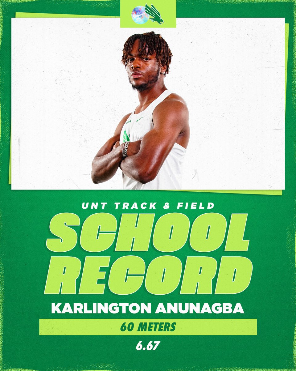 𝟲.𝟲𝟳 🔥🔥🔥

The 𝗦𝗖𝗛𝗢𝗢𝗟 𝗥𝗘𝗖𝗢𝗥𝗗 in the men's 60 meters now belongs to Karlington Anunagba ‼️

#GMG x #CUSATF