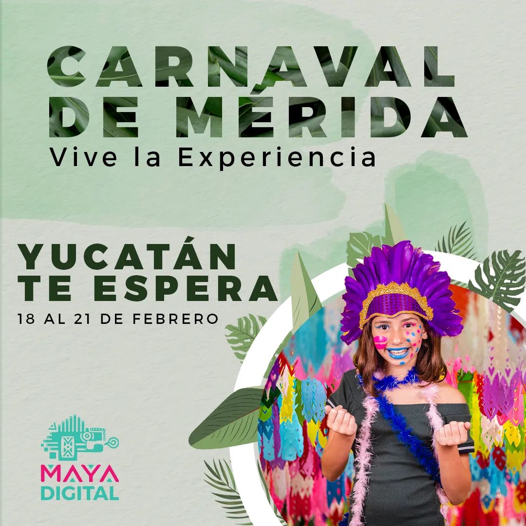 MayaDigital5's tweet photo. 🎉🎭🌴 Carnaval de la Ciudad. Ven y vive la experiencia del Carnaval en Mérida. 
https://t.co/1sTW14qR73

#MayaDigital #Mexico #CarnavalMérida #Yucatán https://t.co/IS7G7Sv8zc