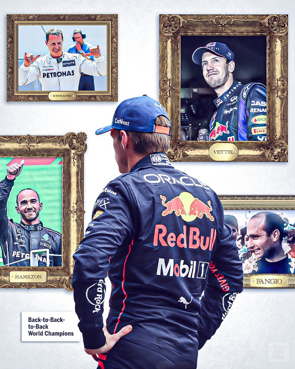 RGINTERNETPRESS's tweet photo. 🌟🇳🇱 ESPN publica esta imagen para reflejar el próximo gran reto de Max Verstappen...

3⃣ ... ¡Ganar 3 títulos de Fórmula 1 consecutivos! Una gesta de unos pocos 'desconocidos' del mundillo:
> 🇦🇷 J. M. Fangio
> 🇩🇪 M. Schumacher
> 🇩🇪 S. Vettel 
> 🇬🇧 L. Hamilton
✒️RG Internet Press https://t.co/Pj0NshudTt