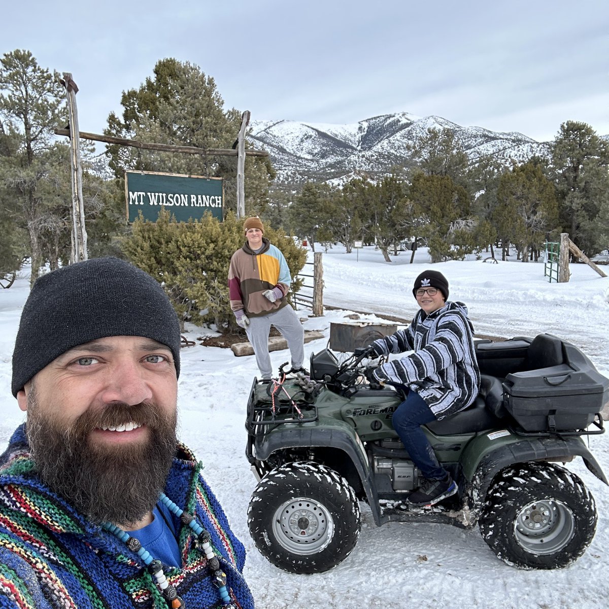 Carl_Vibe's tweet photo. Brought the boys up to Mount Wilson Ranch to look for whatever might have been shot down in the sky ๐or๐ธ. Itโs buried in snow but tomorrow we are hiking halfway up the mountain to look. #ufotwitter #mystery #balloonwars https://t.co/JX5CzSSsAD
