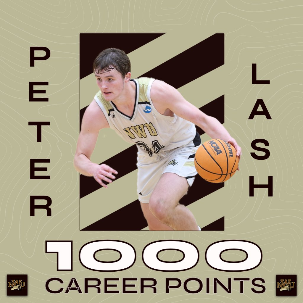 NWUSports's tweet photo. Another milestone for the young star ⭐️ 

Sophomore, Peter Lash becomes the second fastest player to reach 1,000 career points in the Dale Wellman era! #YipYip #PWolfNation https://t.co/yDdeatm6k4