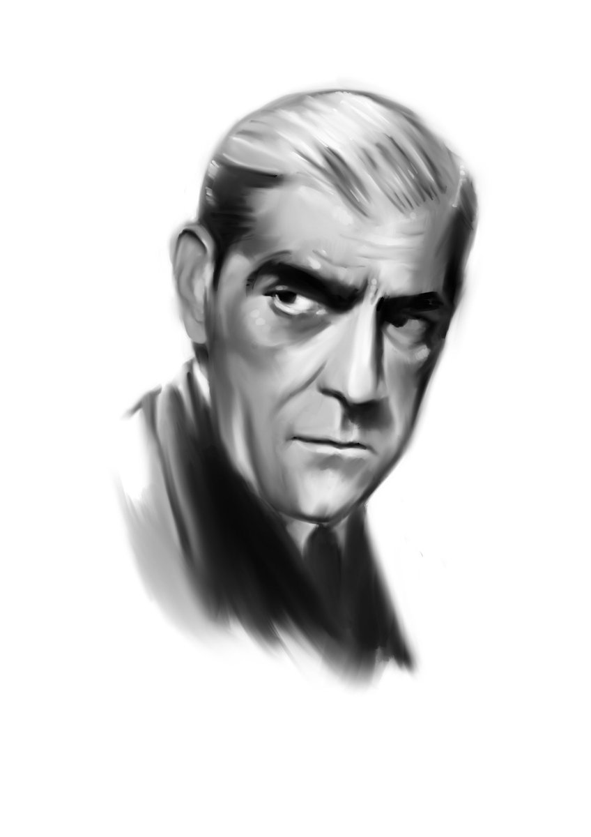 Crowmotion's tweet photo. Illustration of Boris Karloff for the excellent Secret Hollywood Histories podcast https://t.co/7DdfIIJ5PD