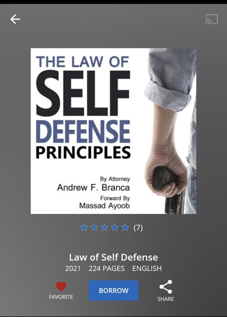 Today I learned that my library has the @LawSelfDefense in ebook on Hoopla. There are zero excuses not to read it now that you can check out for free and read it on a device