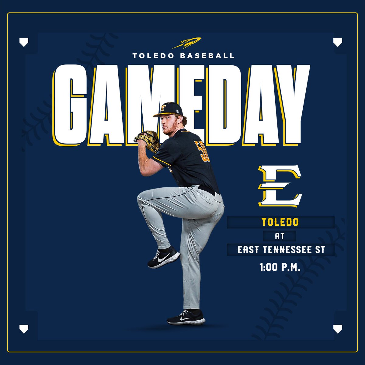 ToledoBaseball's tweet photo. 𝙶𝙰𝙼𝙴𝙳𝙰𝚈

🆚 @ETSU_Baseball 
⏰ 1:00
📍 Johnson City, Tenn.
📊 https://t.co/9akDs4aTEM https://t.co/5w0Hpa5HrX