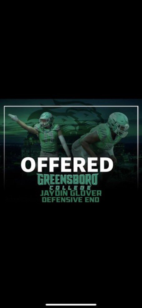 Darealjaydin11's tweet photo. Bless to receive an offer from Greensboro College 🙏🏾💚@CoachEllington1 @hunterhardin819 @JuwarrenByrd https://t.co/v1yCrY9cjG
