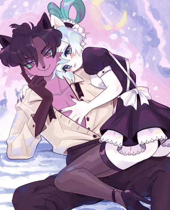 Couples illustration for @/Bowling_Betch  