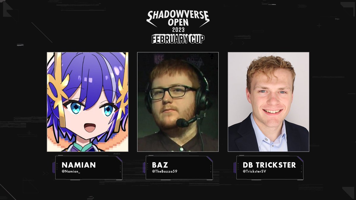 SVO_Esports's tweet photo. You know it's gonna be a party when @Namian_ , @TheBazza59 and @TricksterSV are in the house!

Watch as the top 8 players battle it out in SVO West February Cup. 

📆 2/19 at 9:00am PT
🟪 https://t.co/3aw7Tkq8na 
🟥 https://t.co/PwCfl1SiN2 https://t.co/tE31h3TfGr