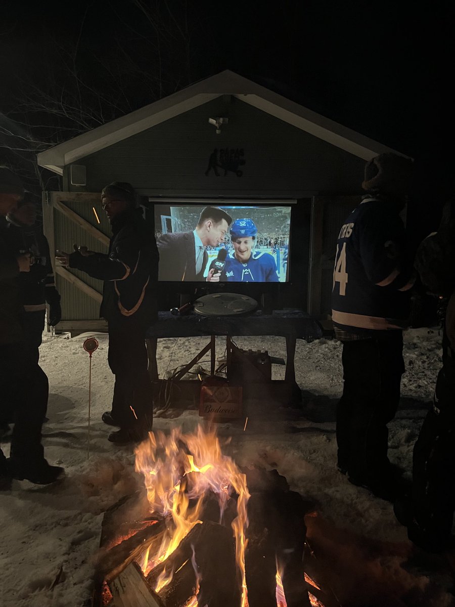⁦<a href="/hockeynight/">Hockey Night in Canada</a>⁩ Outdoor game at Whitestone Lake . Go Leafs Go