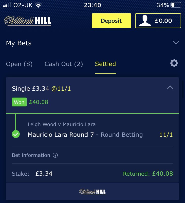 teggs29's tweet photo. @WilliamHill both bets have settled but no money is in my account. https://t.co/0aGLcYTlxX