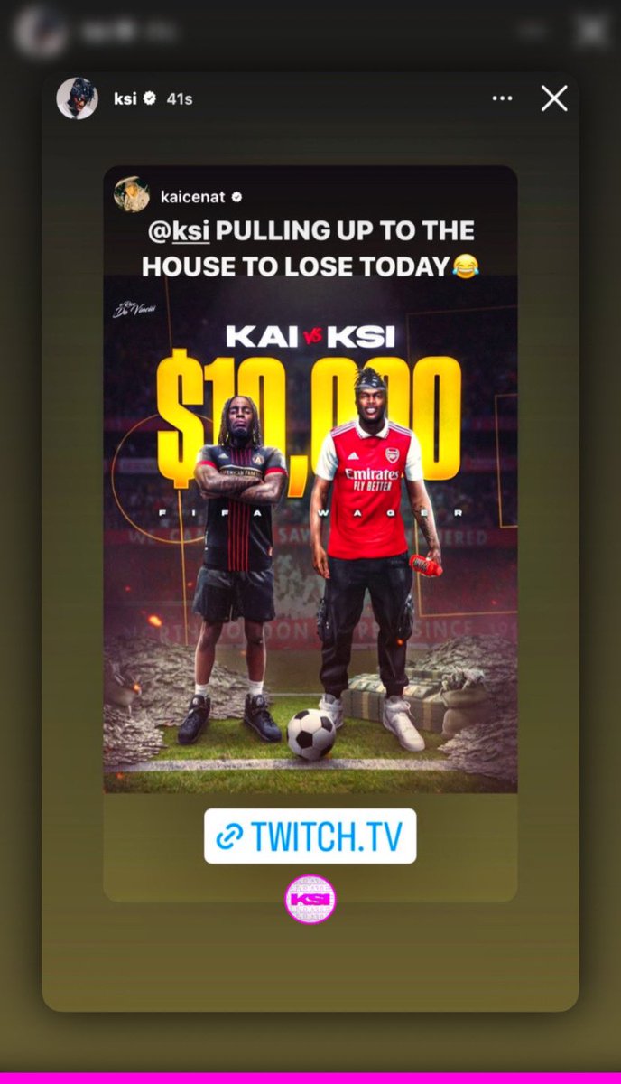 KSI Updates on Twitter "KSI X Kai Cenat 10,000 IRL Stream Fifa Wager