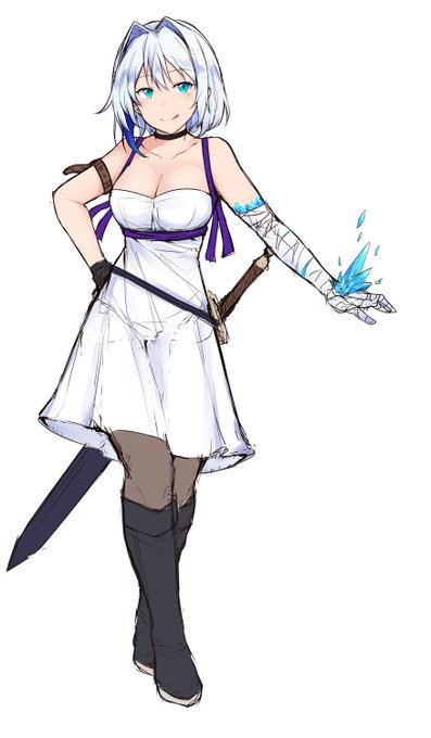 10年以上前のキャラをリメイクしました。隻腕魔剣士のネージュちゃん 