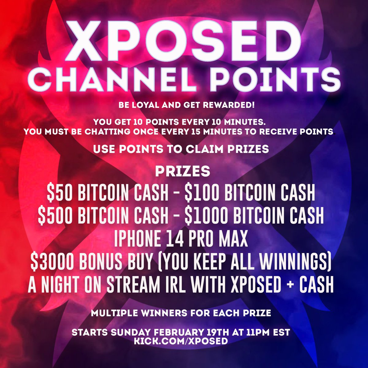 Xposed on Twitter "POINTS RETURN! SUNDAY NIGHTS STREAM! https//kick