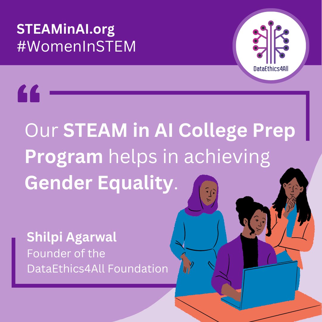 DataEthics4All's tweet photo. The lack of #diversity in #STEM is a historical issue with a wide-reaching impact across our society.
The #STEAMinAI Program is DataEthics4All's way of breaking barriers and creating an #equitable and ethics-focused workforce.
#education #stemlearning https://t.co/bptAzwlWOi
