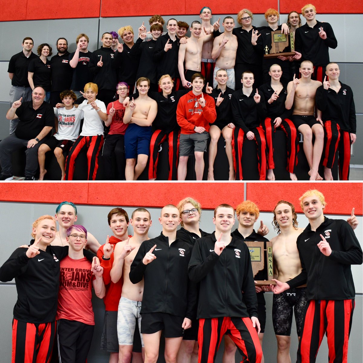 CGSportsNetwork's tweet photo. CG boys swimming wins its 29th Sectional Championship, 2nd straight, &amp; 1st under 1st year head coach Brad Smith! 

Team Scores:
1st CG 504
2nd Franklin 492
3rd Indian Creek 178

#OnwardTrojas #CGProud https://t.co/9Yg4OwlHuZ