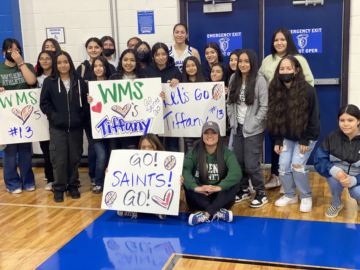 Thank you @OLLUSaints for having us today! We truly appreciate it! The girls had a blast seeing @OLLUwbb get the win! We are so proud that @tiffylopez13 is a product of @EISDofSA and a @ETWrennMS alumni!! Tiffany, you truly are a role model and it was a pleasure watching you play