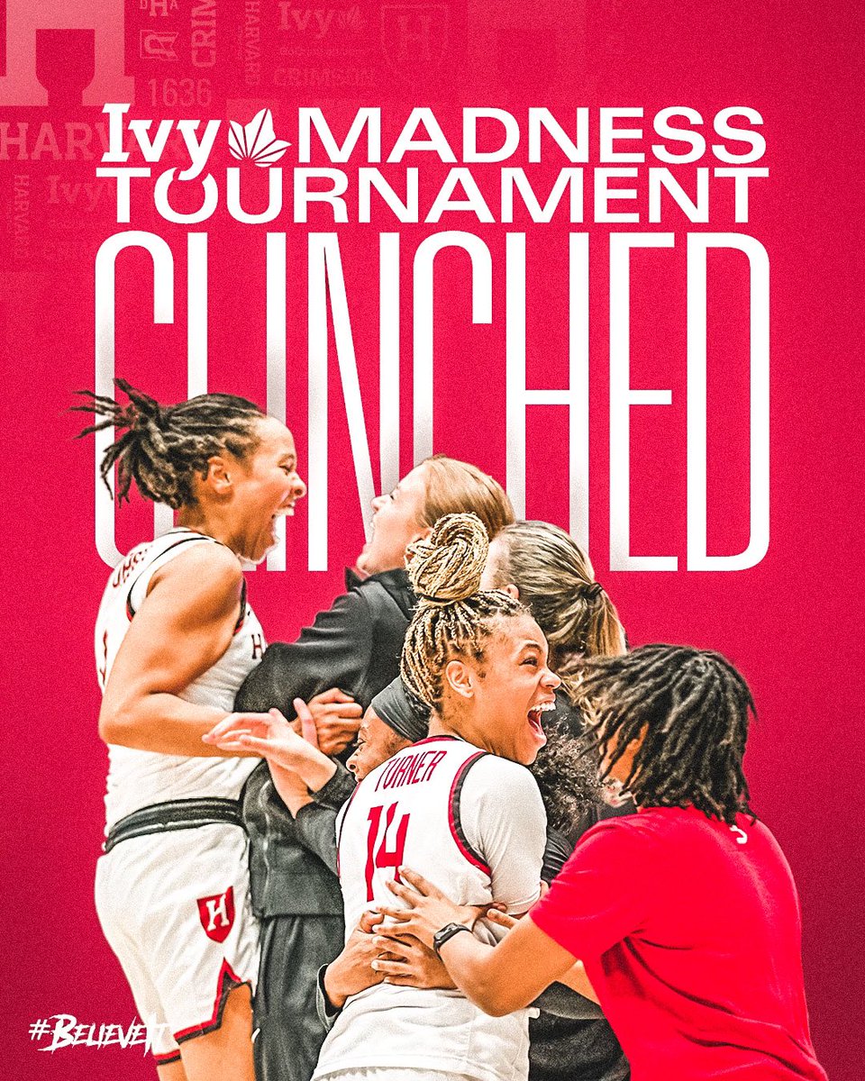 HarvardWBB's tweet photo. You’ll be seeing the Crimson in 𝙄𝙑𝙔 𝙇𝙀𝘼𝙂𝙐𝙀 𝙈𝘼𝘿𝙉𝙀𝙎𝙎‼️🌿

With today’s victory over Cornell, Harvard has clinched an Ivy League playoff berth! 

#GoCrimson x #BelieveIt https://t.co/0uBclrn9q5