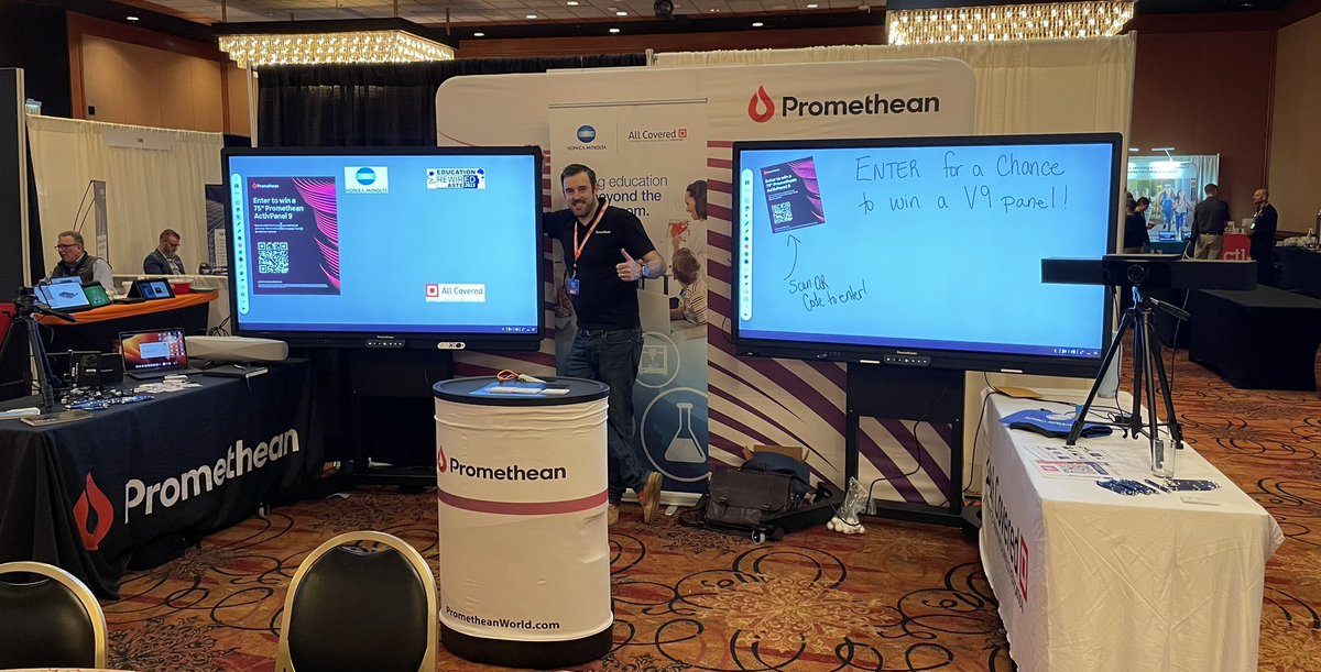 Promethean is here in Anchorage AK! Stop by the booth to see the award winning activpanel <a href="/Promethean/">Promethean</a> and @MerlynMind #ASTE23