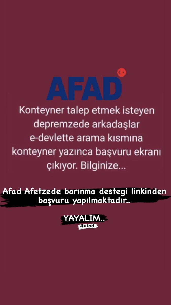 sns_112ambulans's tweet photo. #afad #konteyner #talebi #başvuru #edevlet https://t.co/dy2Nz0zXMD
